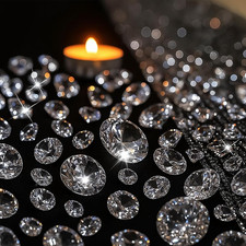 1000PCS Diamond Decorations, Clear Fake Diamonds Acrylic Craft Gems Crystals for