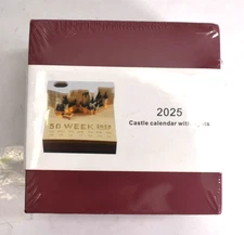 2025 Desk Calendar with LED Lights Paper Carving 3D Castle Calendar Notepad