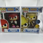 Super Sonic Chase 923 And Knuckles Flocked 854 Funko Pops