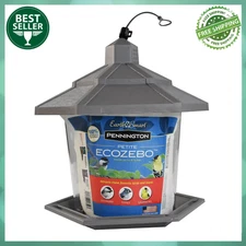 Pennington Earth Smart, Gray Plastic, Hopper Wild Bird Feeder, 2.5 lb. Capacity