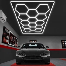 16’x 8’ 14 Hexagon Honeycomb LED Ceiling Light Aluminum Frame Barber Shop Garage