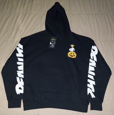 NWT SNOOPY PUMPKIN WOODSTOCK PEANUTS MEDIUM HOODIE NEW BLACK THE GREAT PULLOVER