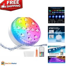 All-in-One Submersible LED Lights - 13 LEDs Remote for Stunning Outdoor Decor