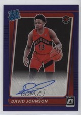 2021 Donruss Optic Rated Rookie Purple Prizm Signatures David Johnson Auto 0nm7