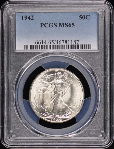 1942 50C Walking Liberty Half Dollar PCGS MS65