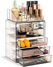Acrylic Makeup Organizer Set, 6-Drawer Vanity  Countertop Cosmetic Storage with