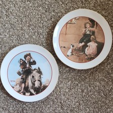 Norman Rockwell Young Love Series Collector Plates Porcelain 1982 Set of 2