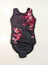 OPEN BACK GymGear Gymnastics Leotard ULTRA SOFT XS Small 14 ROSE liner removed 