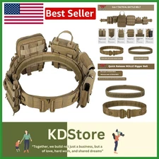 YAKEDA Heavy Duty Tactical Molle Battle Belt with Pouches