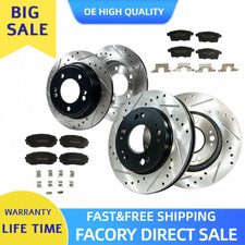 Front Rear Drilled Slotted Rotors Pad Kit For Ceramic 2007 2008 -2015 Mazda Cx-9
