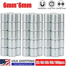 Lot N35 Super Strong Neodymium Rare Earth Cylinder Disc Magnets 0.24" x 0.24"