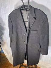Ralph Lauren Overcoat Men  s 46R Charcoal 100 Wool Trench Coat Full Length