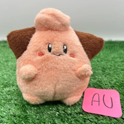 Vintage Retro Tomy Fuzzy Pokemon Cleffa Plush 5" Stuffed Toy Doll Japan Pyi Py