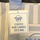Trader Joe's Blue/White Striped Mini Canvas Tote Bag, Reusable Cotton/Polyester — photo 3