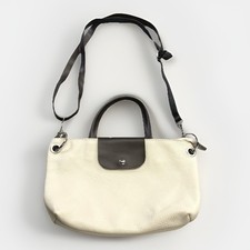 Borsa a mano in pelle borsa a tracolla crema chiara e marrone made in Italy