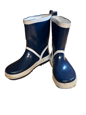 Wellington Style Kids Rubber Rain Boots (3 US kids, Navy blue) Playshoes brand