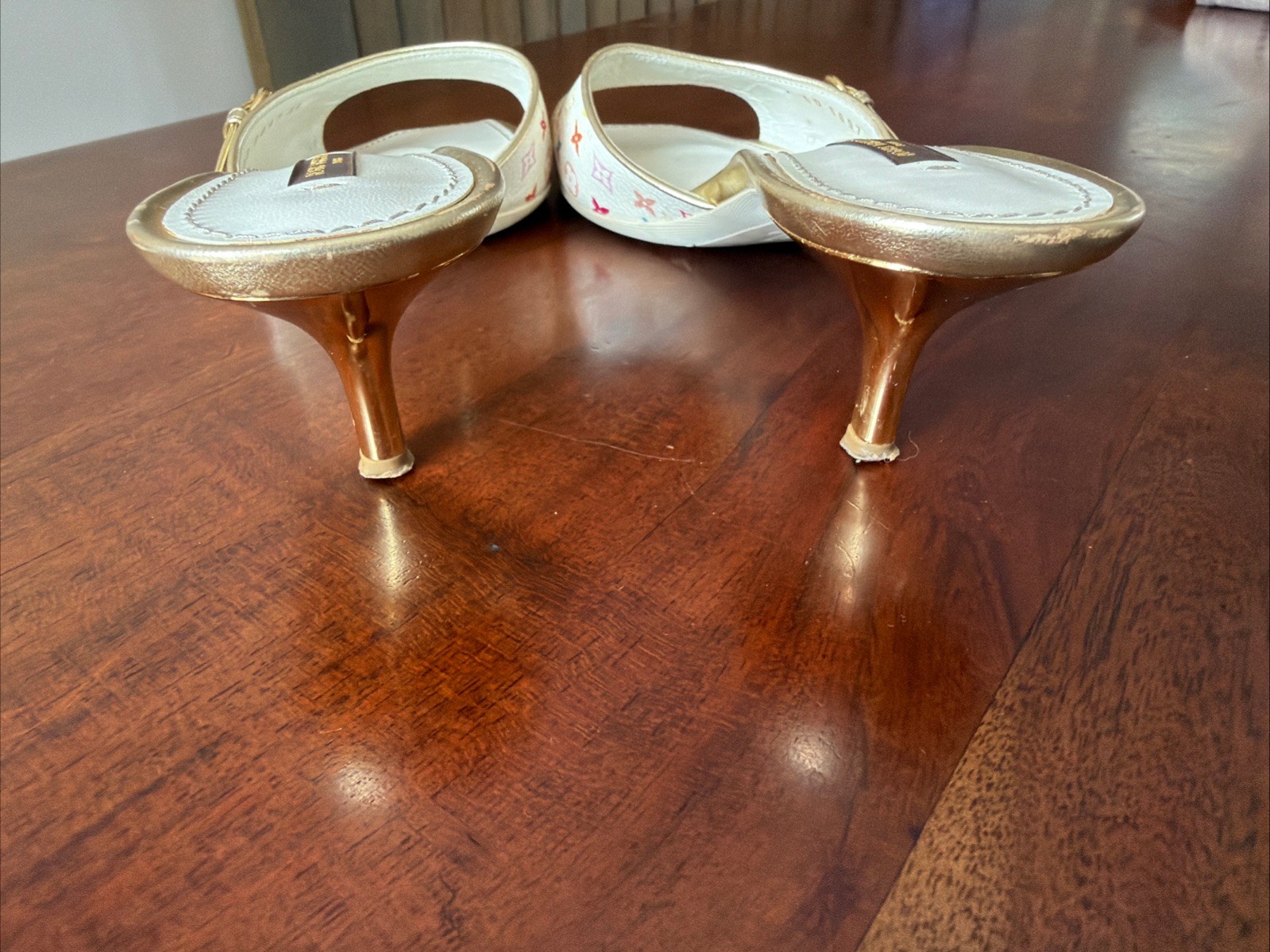 Louis Vuitton Murakami Monogram LV Kitten Heels Size EU 38 Vintage Authentic