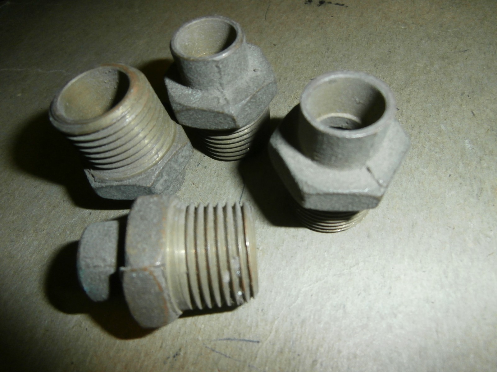 4 Brass 3/8" (1/2" od) Copper Sweat x 1/2" MIP Male Adapters