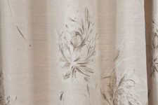 Arthur Sanderson Fancy Free Interlined Curtains Pair Oatmeal Floral Pinch Pleat
