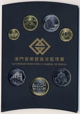Macau 10 avos-10 Patacas 1999, Macau's Return to China, set of 7, KM#111-7,Cased