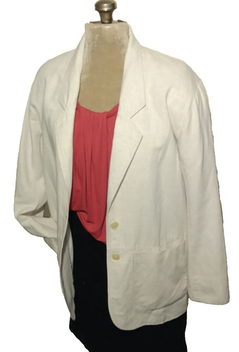Eddie Bauer Women's Small Linen Blend Blazer 2 Button Lined Shoulder Pads