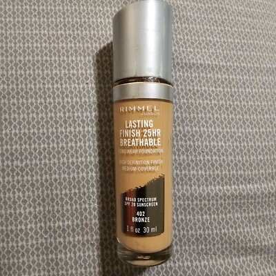  Rimmel Lasting Finish 25hr Breathable Foundation 402 Bronze 1oz ea.