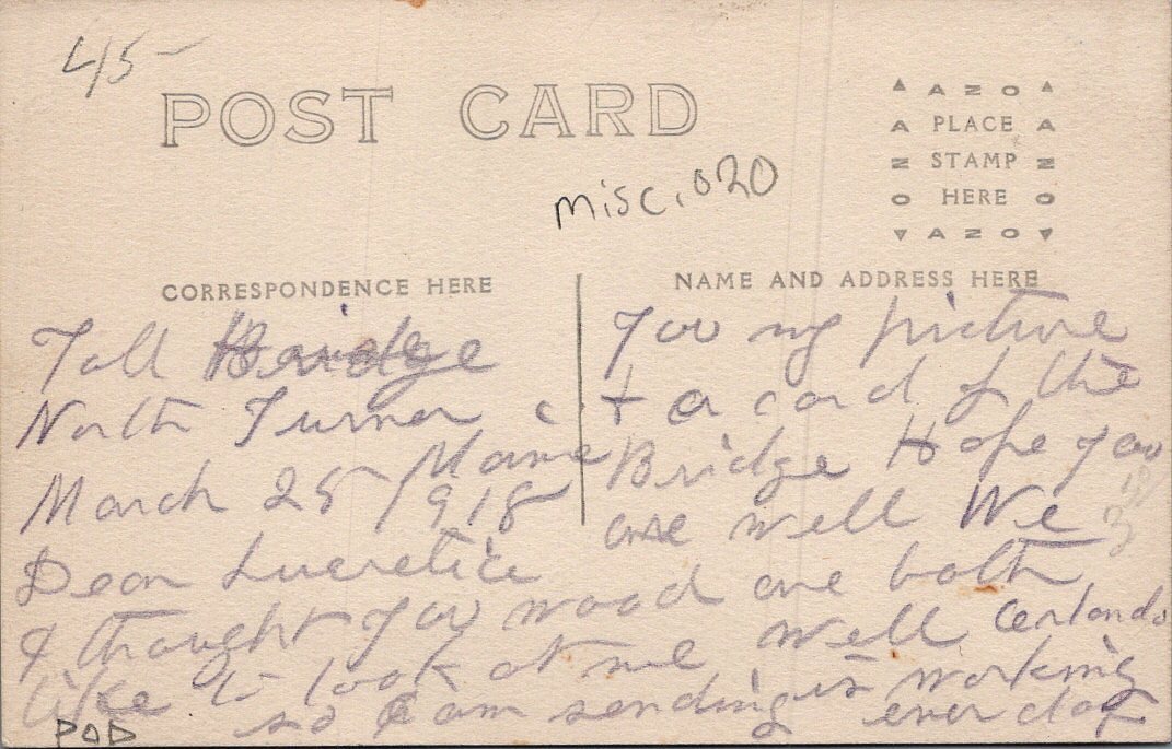 Toll Bridge, NORTH TURNER, Maine Postcard eBay