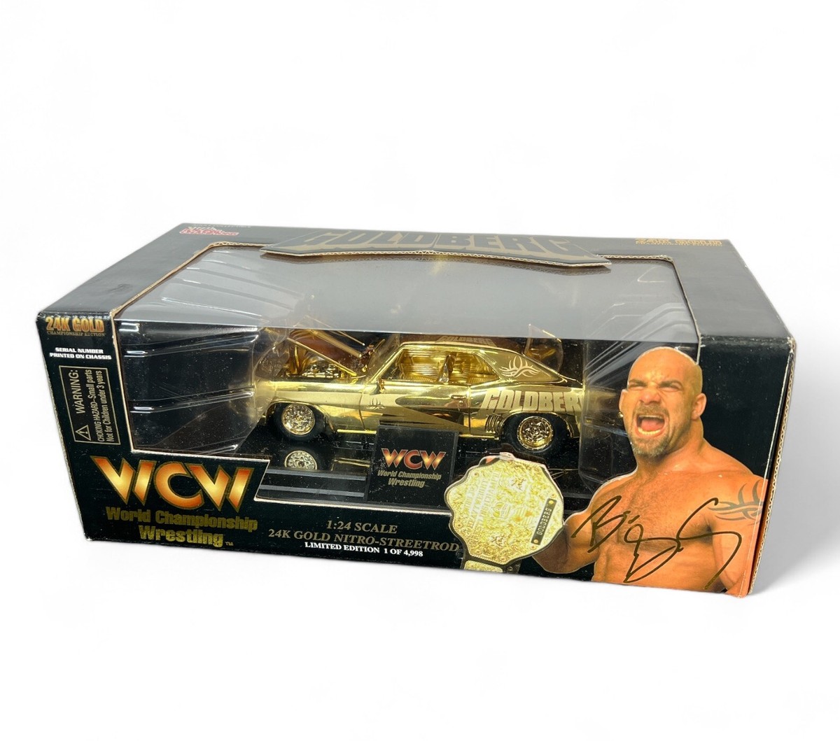 プロレス WCW ゴールドバーグ 1/24 ミニカー 2台セット(未開封) 1998 Goldberg WCW 24K Gold Nitro-Streetrod NIB Racing Champions 1