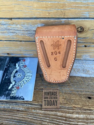 Tex Shoemaker 204C Plain Brown Leather Double 2 Cuff Case Handcuff