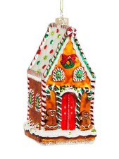 Anhänger Weihnachten Lebkuchen Haus Glas Kugel Christbaum Schmuck Xmaslook