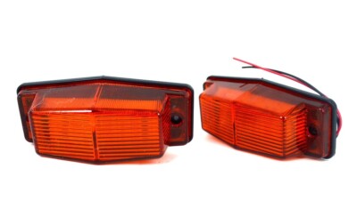 2 X 12-24V Orange Seite Begrenzungsleuchten Flache Basis Blinker Amber Lampe für