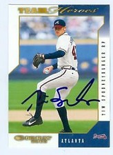 Tim Spooneybarger autographed baseball card Braves 2003 Donruss Team Heroes #27