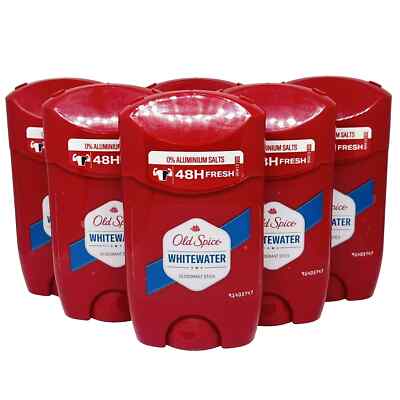 Old Spice Deodorant Stick Whitewater 0% Aluminum Salts Scent 50ML 6Pack