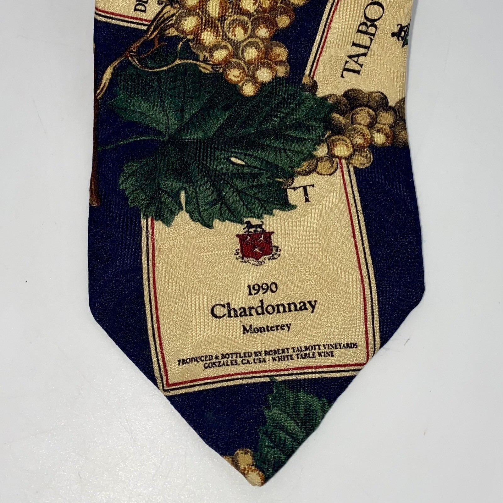 Robert Talbott Parisian Chardonnay Label Neck Tie Silk USA Made EUC 58