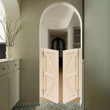 Dual Partition Door, Partition Door, Porch Entrance Door 90x70x3.5cm Wood Color