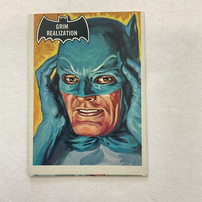 ERROR 1966 Topps Batman Black Bat Trading Card #7 Grim Realization