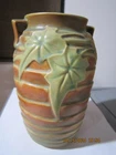 Roseville Pottery 2 handled  Luffa Vase, Shape 685-7, Brown