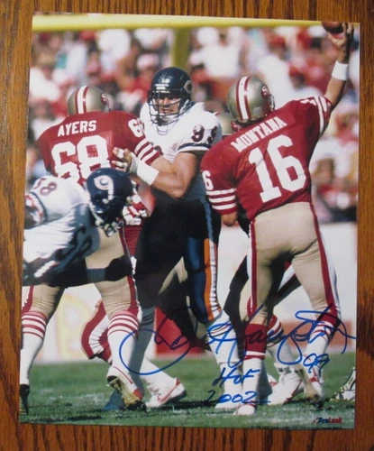 VINTAGE DAN HAMPTON AUTO SIGNED 8 x 10 COLOR PHOTO CHICAGO BEARS