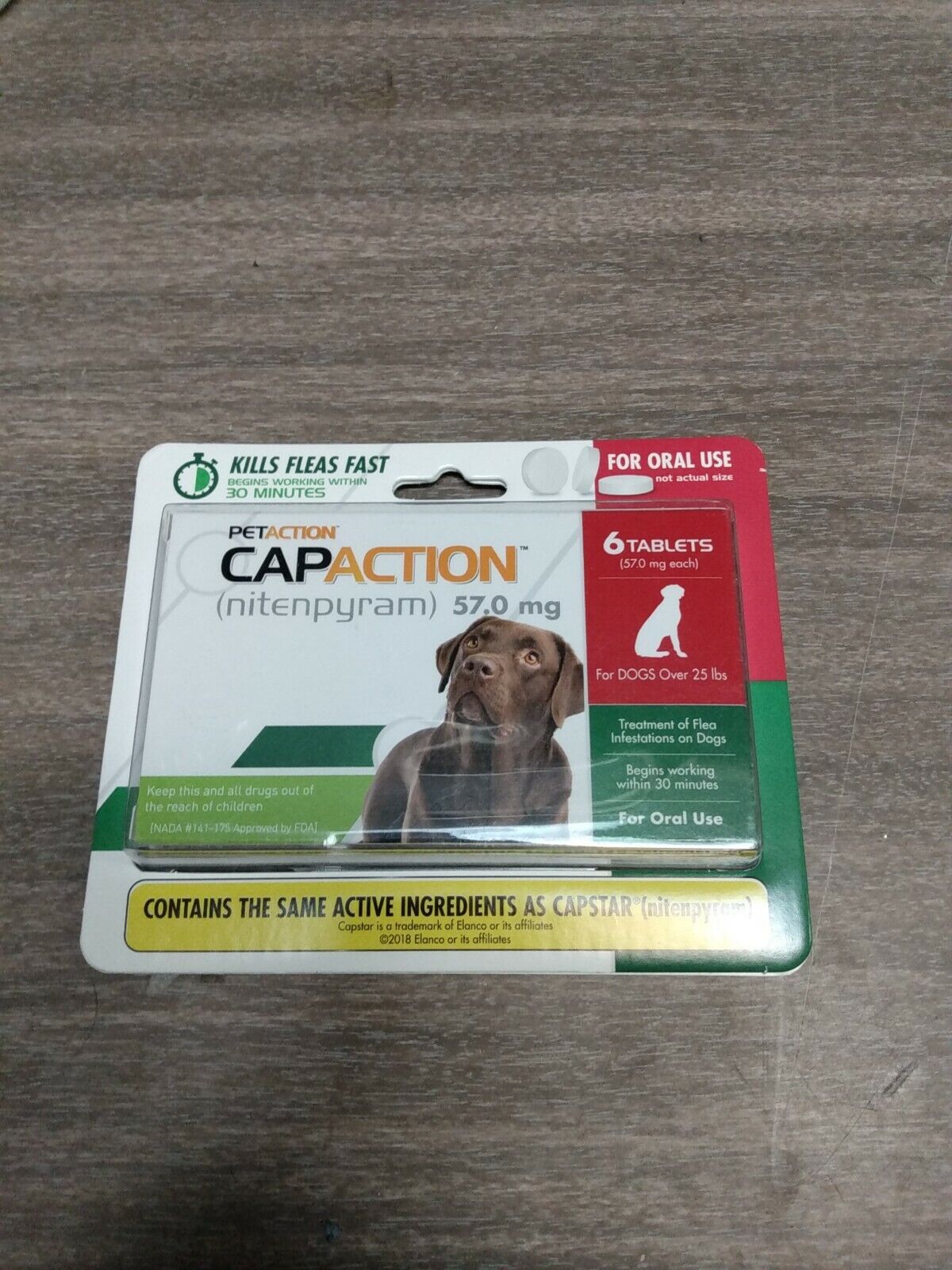 Petaction CAPACTION 6 tablets Kills Fleas Dogs OVER 25 lbs New Sealed 