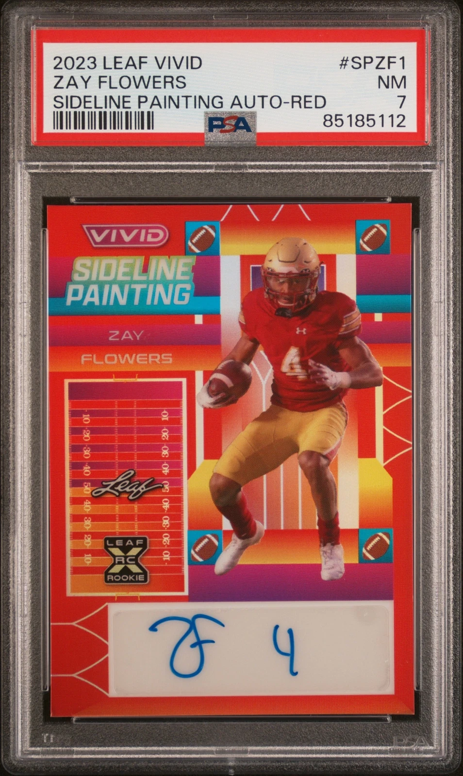 Zay Flowers Leaf Vivid Sideline Painting Autographs #SPZF1 Red