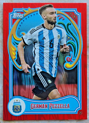 2023 Topps Argentina Fileteado Red Tango 5/5 German Pezzella Germán SSP #6
