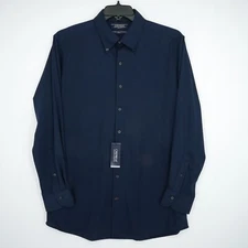 Cremieux Men's Long-Sleeve Shirt 16.5"-34" SLIM FIT NAVY BLUE Non-Iron NWT