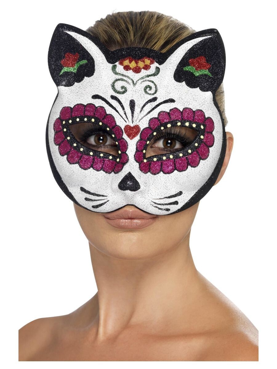 Halloween Sugar Skull Cat Eyemask