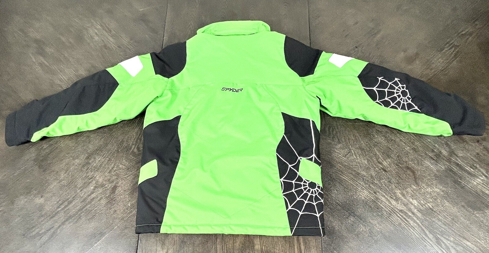 Spyder Boy’s Ski Jacket Size Youth 12 Bright Green Spider  Design eBay