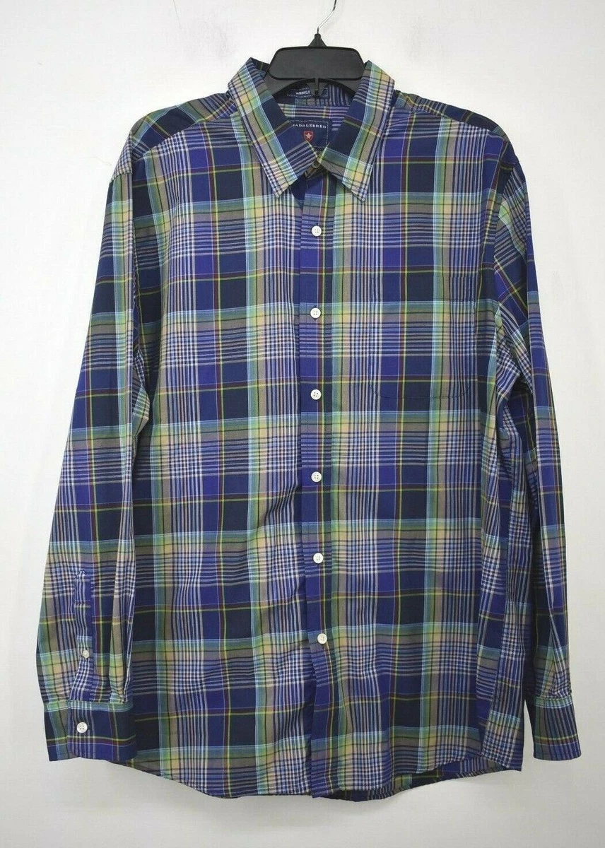Saddlebred Men Multicolor Plaid Long Sleeve Button Up Casual Dress