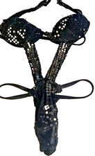 VTG. 90's Frederick's Of Hollywood Black Sequence Teddy Seductive Never Worn