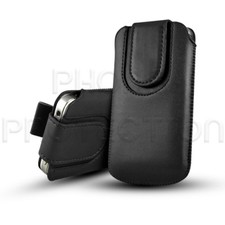 Image of Magnetic Button Leather Slide In Pull Tab Flip Case Cover for Various Phones