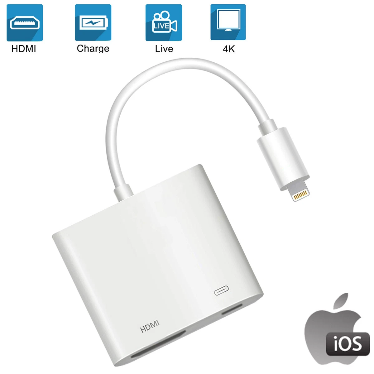 Adaptateur Lightning à HDMI mâle - 1080p HD - 10 cm