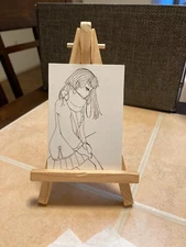 ACEO Original Mixed Media Painting Art Card ATC Pinup girl #753