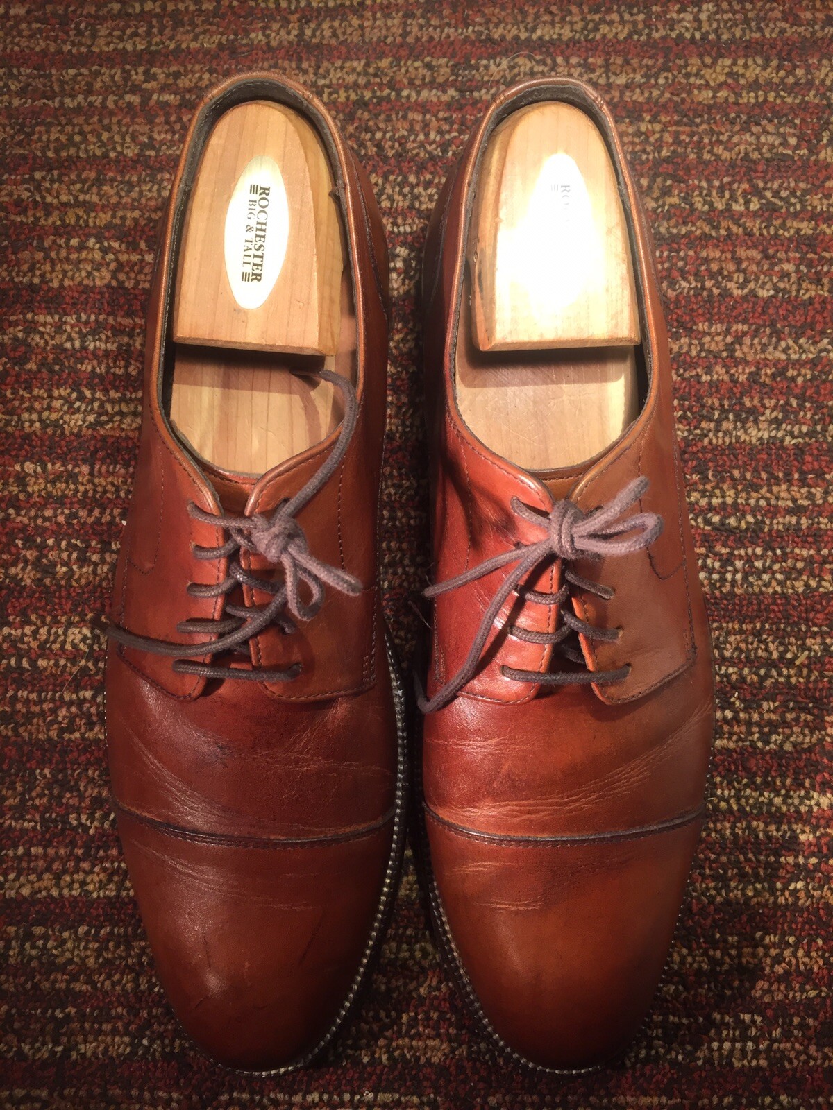 Distressed Leather Oxford Dress Shoes 